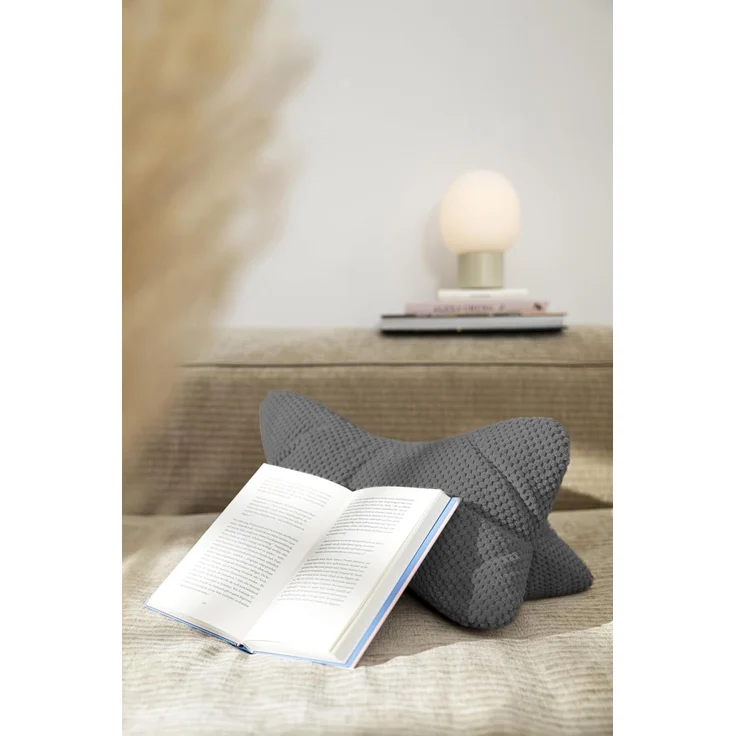 MAGMA Leseknochen ergonomische Form Nacken- oder Lendenstütze Flexible Stütze für Bücher, E-Books oder Tablets (Mittelgrau) – Bild 2