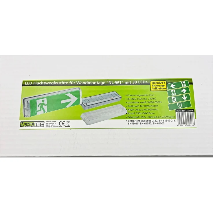 LED Fluchtwegleuchte "NL-W1" 30 LEDsErkennungsw. 25m,Wandmontage, IP65 – Bild 8