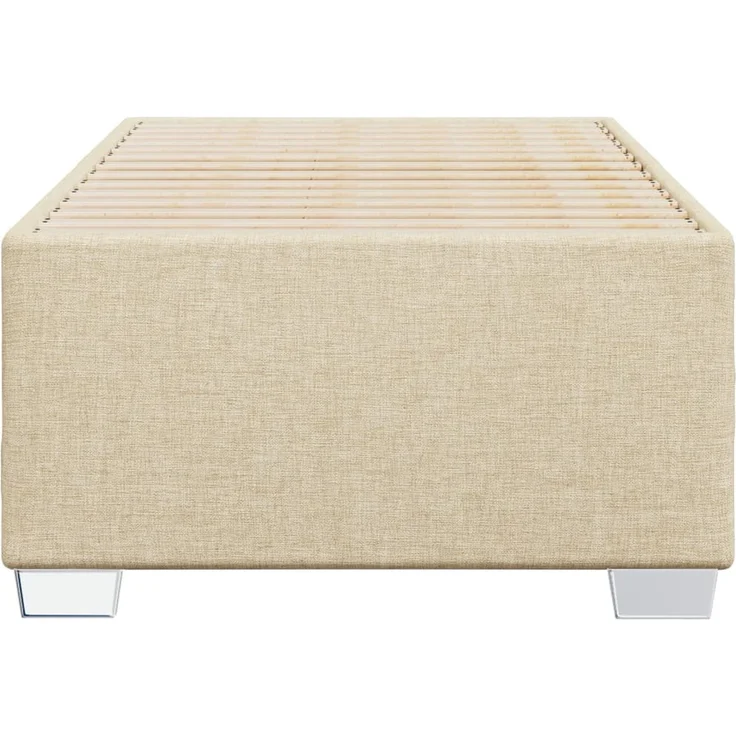 vidaXL Bettgestell ohne Matratze Creme 90x200 cm Stoff 3284448 – Bild 3