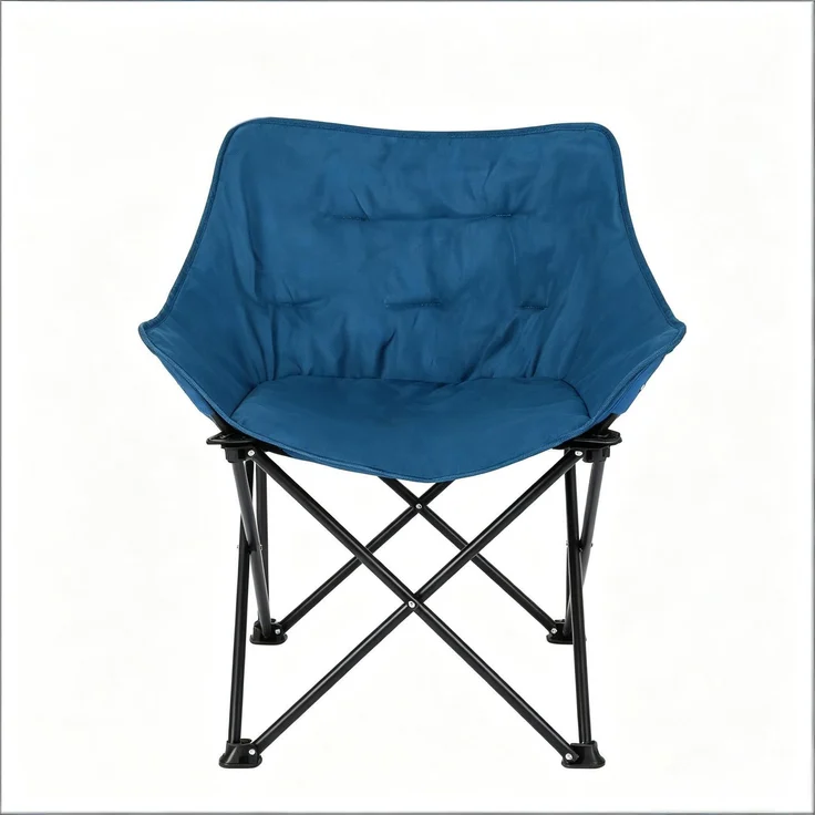 Outdoors Stuhl,Campingstuhl,Weicher gepolsterter Klappstuhl,Entspannende Stuhl(nur mit Stuhl)--Schwarz+Blau--63x44.5x73.5cm--YOUDENOVA – Bild 6