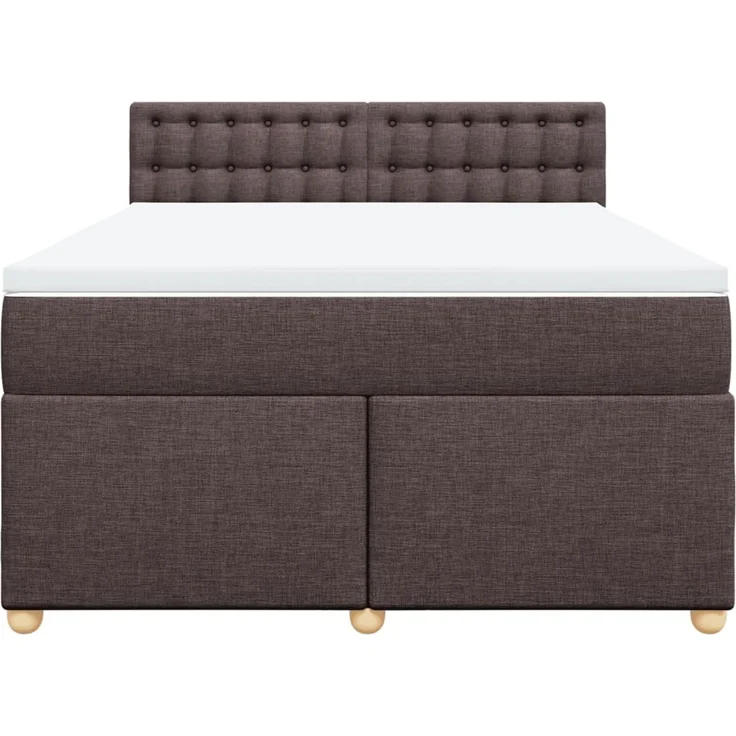 vidaXL Boxspringbett mit Matratze Dunkelbraun 140x200 cm Stoff 3289020 – Bild 6