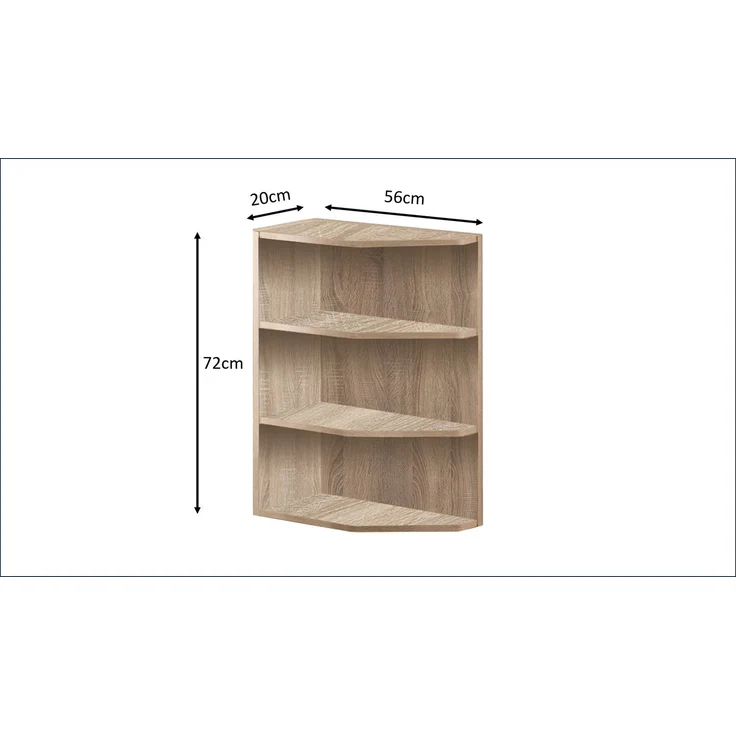 PREMIO 18D – Offener Unterschrank 20 cm mit 2 Ablagen, Sonoma-Eiche – Bild 6