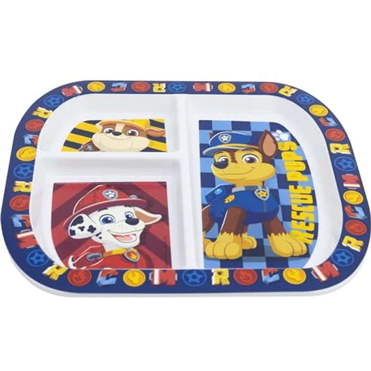 Storline Frühstücksteller Paw Patrol, rechteckig mit 3 Fächern, mikrowellengeeignet, 22 × 19,5 cm – Bild 2