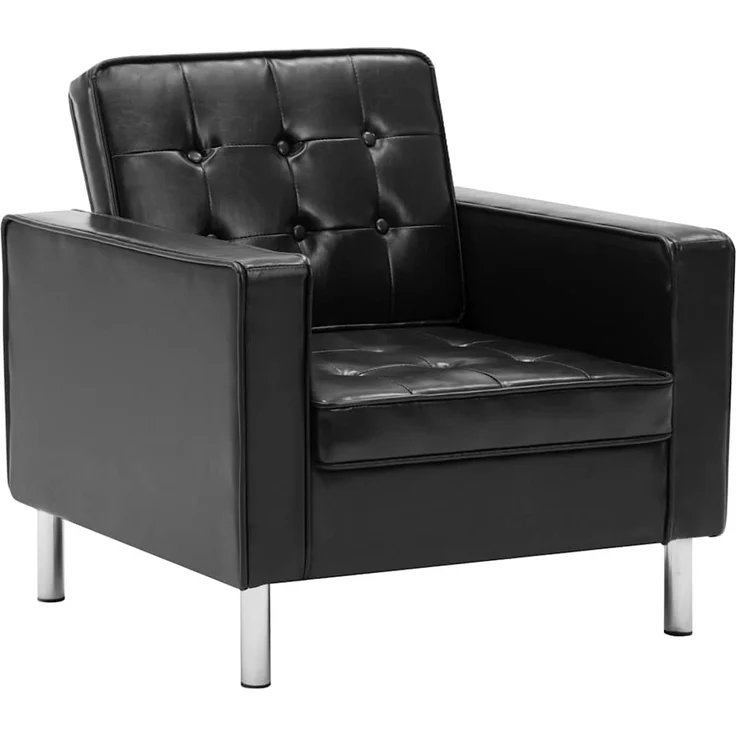 Sessel wohnzimmer, Relaxsessel, Fernsehsessel Schwarz 75x70x75 cm Kunstleder – Bild 2