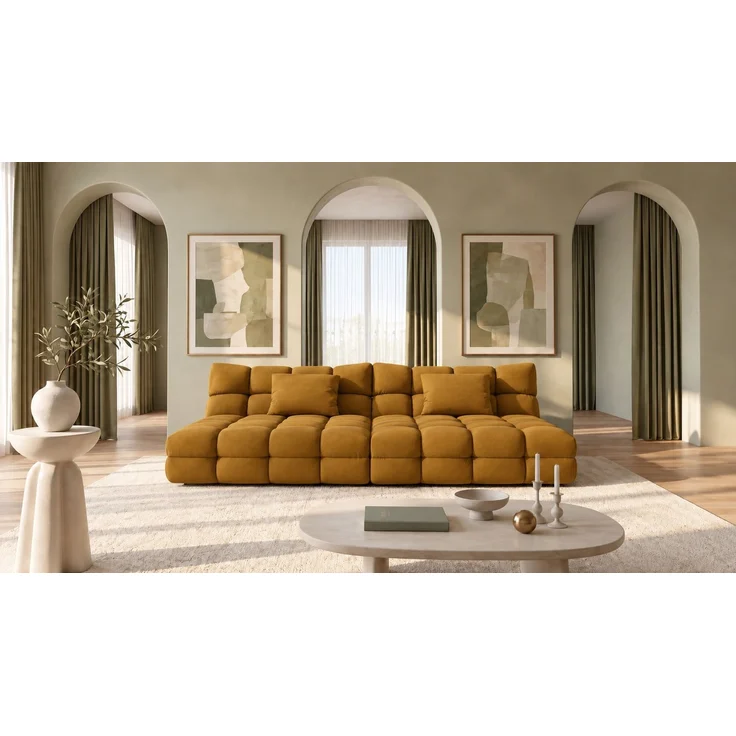 KAWOLA Big Sofa AMIA Stoff cognac 86 x 178 x 290 cm – Bild 2