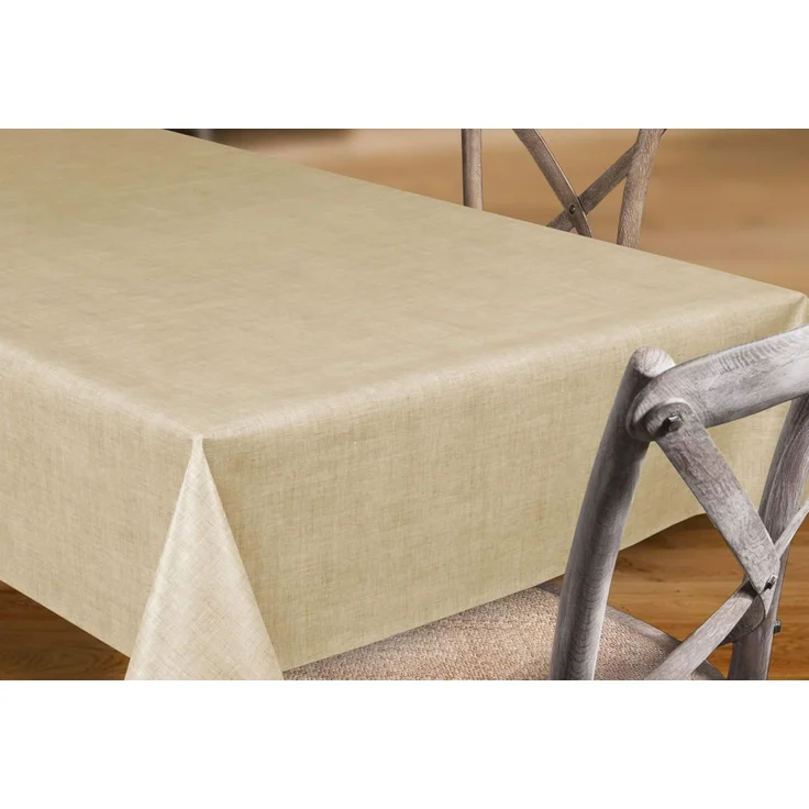 Wachstuchtischdecke Wachstuch Tischdecke abwischbar ECKIG RUND OVAL, Motiv und Größe wählbar (Motiv: Leinen beige, Eckig 140x200 cm) – Bild 3
