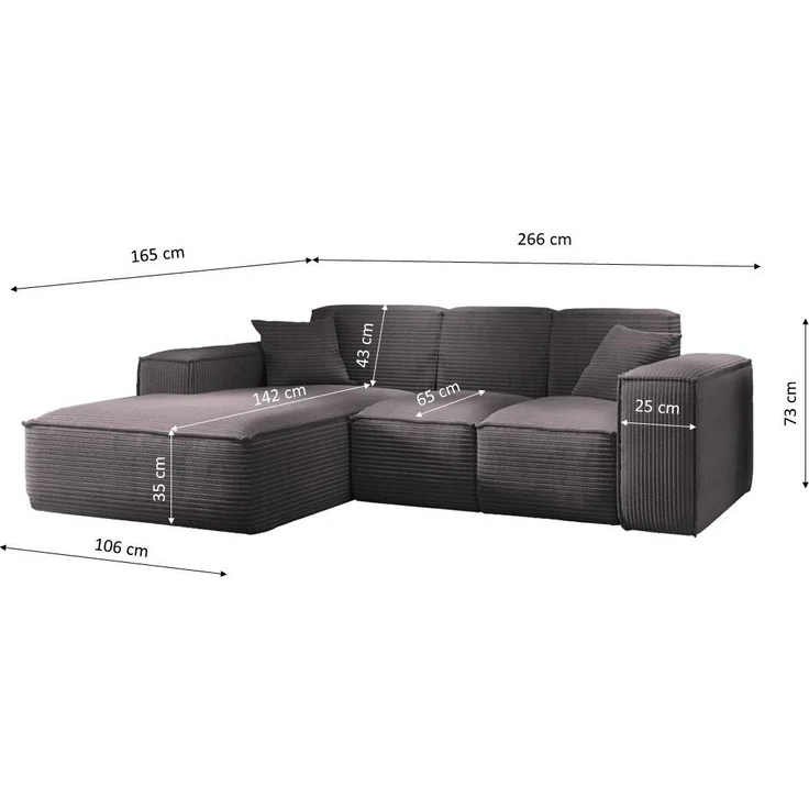 Kaiser Möbel Ecksofa Eckcouch SIENA L-Form, Stoff Poso/Salvador/Maloy/Artico/Velo, Einzelsofa, Bequem, originelles Design, praktisch, viele Farben – Bild 1