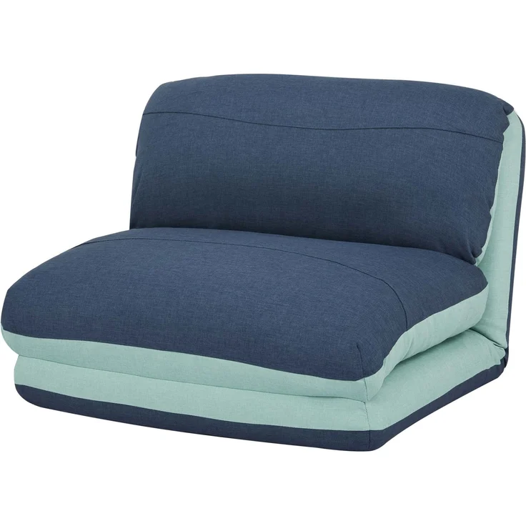 Schlafsessel HWC-E68, Schlafsofa Funktionssessel Klappsessel Relaxsessel, Stoff/Textil ~ hellblau/dunkelblau – Bild 8