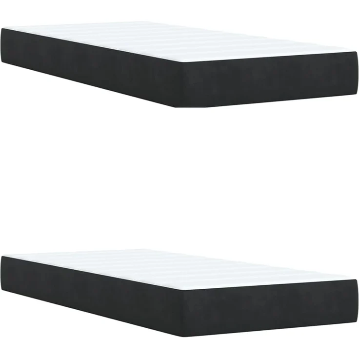 vidaXL Boxspringbett mit Matratze Schwarz 200x200 cm Samt 3285307 – Bild 6