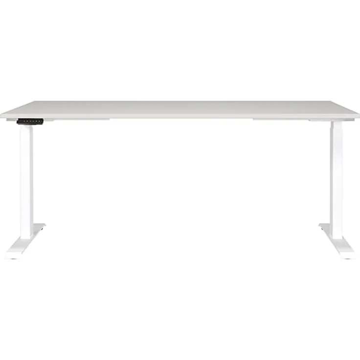 Germania Schreibtisch 7909-642, in Lichtgrau/Weiß, EL. höhenverstellb, 180 x 120 x 80 cm (BxHxT) – Bild 4
