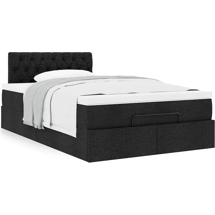 vidaXL Ottoman-Bett mit Matratze Schwarz 120x200 cm Stoff 3311534 – Bild 12