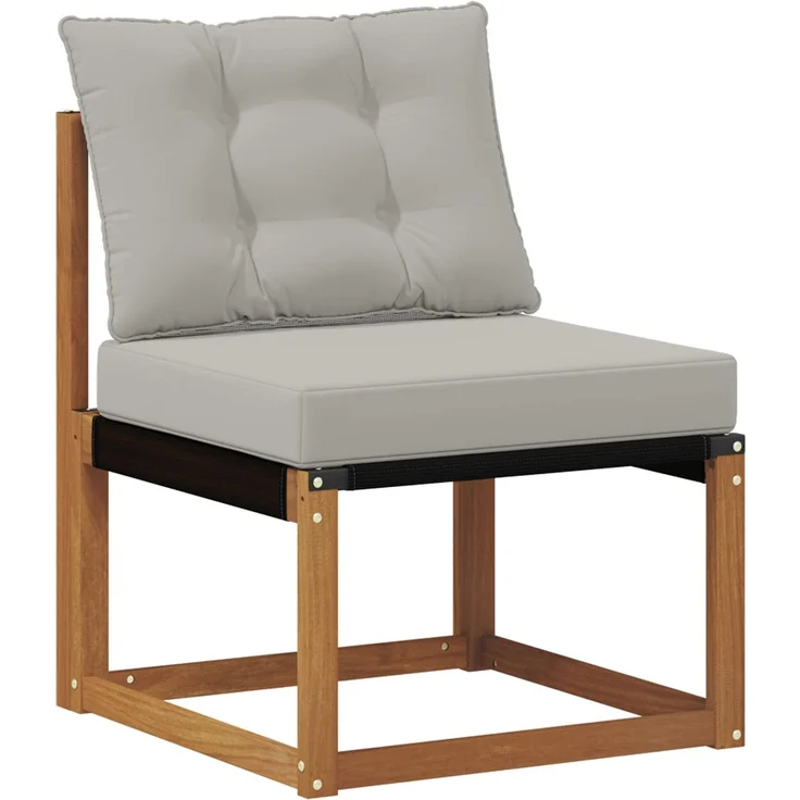 vidaXL Outdoor-Sofagarnitur mit Kissen 7 pcs Natur und Hellgrau 3382187 – Bild 4