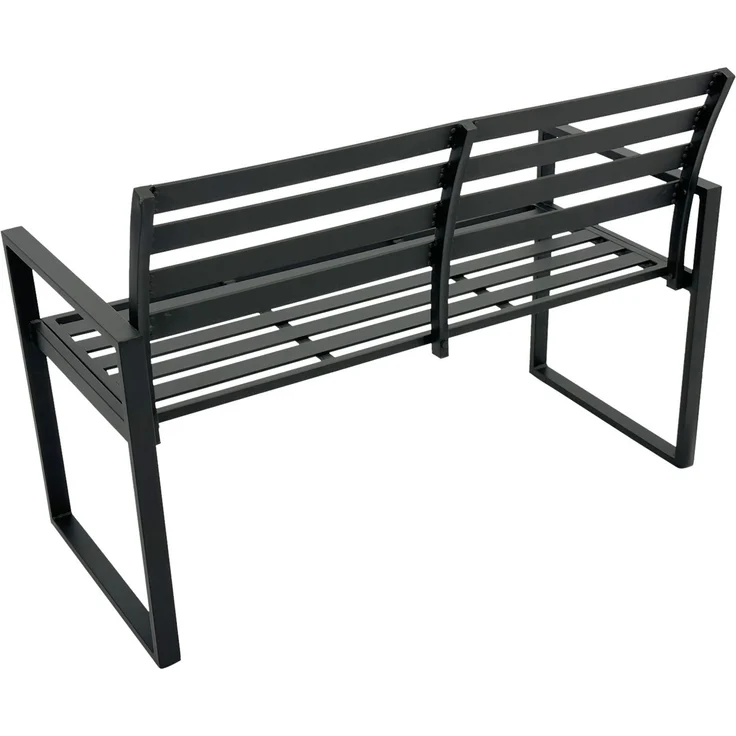 DEGAMO ATLANTA Gartenbank, Aluminium, grau, 2-sitzer, 123cm – Bild 2