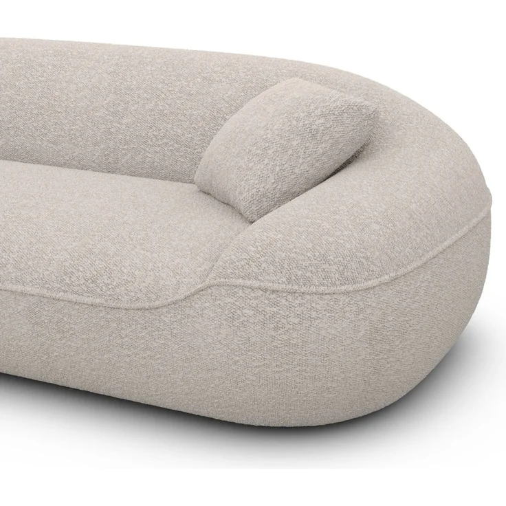 Polster Wohnlandschaft Solmare XXL U-Form - Bouclestoff - Pearl - Links – Bild 5
