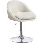 Vasagle Stuhl verstellbar, Schminkstuhl, Bürostuhl, drehbar, Barhocker mit Rückenlehne und Sockel, Stahl, für Theke, Büro, Schminktisch, Esszimmer