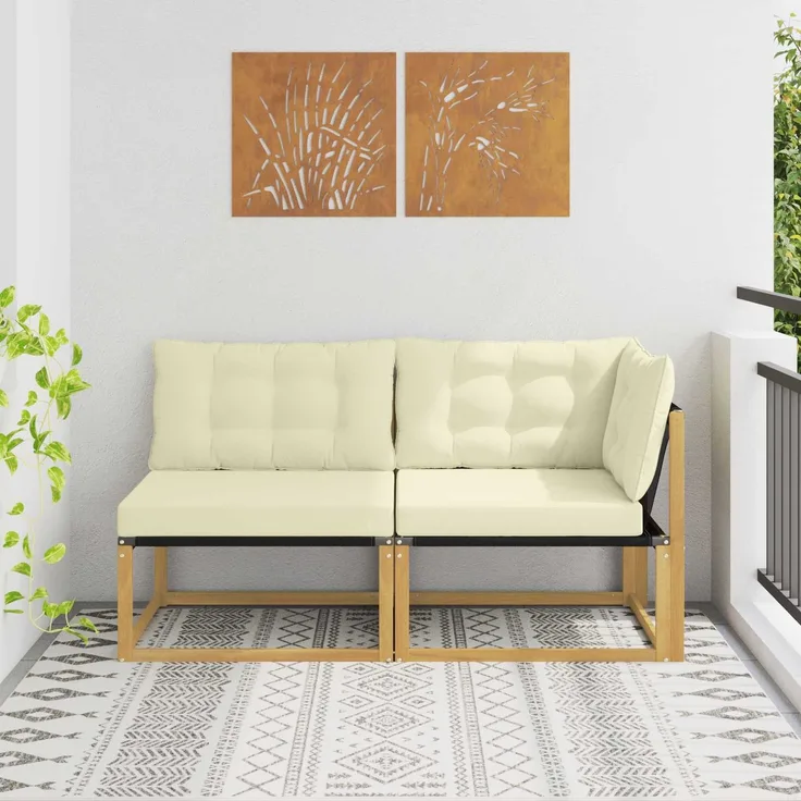 vidaXL Sectional Sofa Einheiten 2-Sitzer Massivholz Akazie 901653