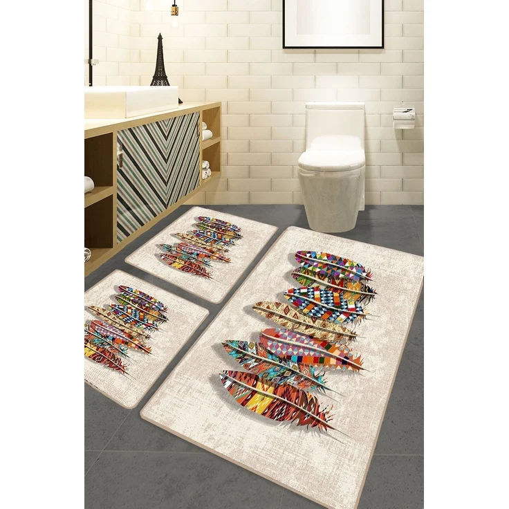 Mijolnir 'Rovny' Badematten-Set (3-teilig), Mehrfarbig – Bild 1