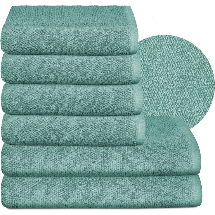 Beautex Handtuch Set Handtuch Set, Made in Europe, Frottier, (Multischlaufen-Optik, Frottier Premium Set aus 100% Baumwolle 550g/m)