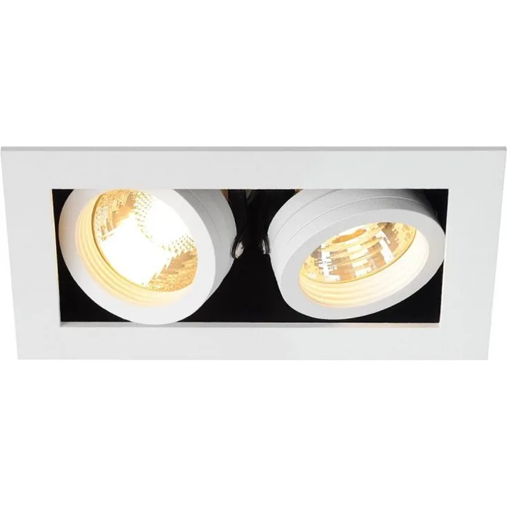 SLV No. 115521 KADUX 2 GU10 Downlight eckig mattweiss max. 2x50W