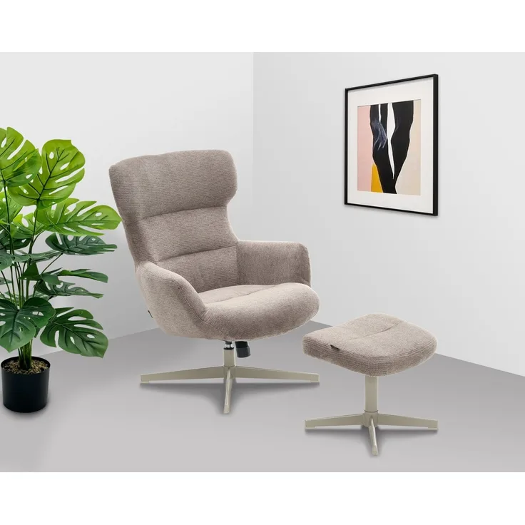 Home affaire Sessel Clarah Relaxsessel, TV-Sessel mit Hocker, 360° Grad drehbar