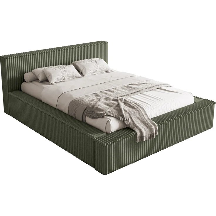 Selsey 'Affolio' Polsterbett mit Breitcord-Bezug und Stauraum, khaki, 140x200 cm – Bild 8