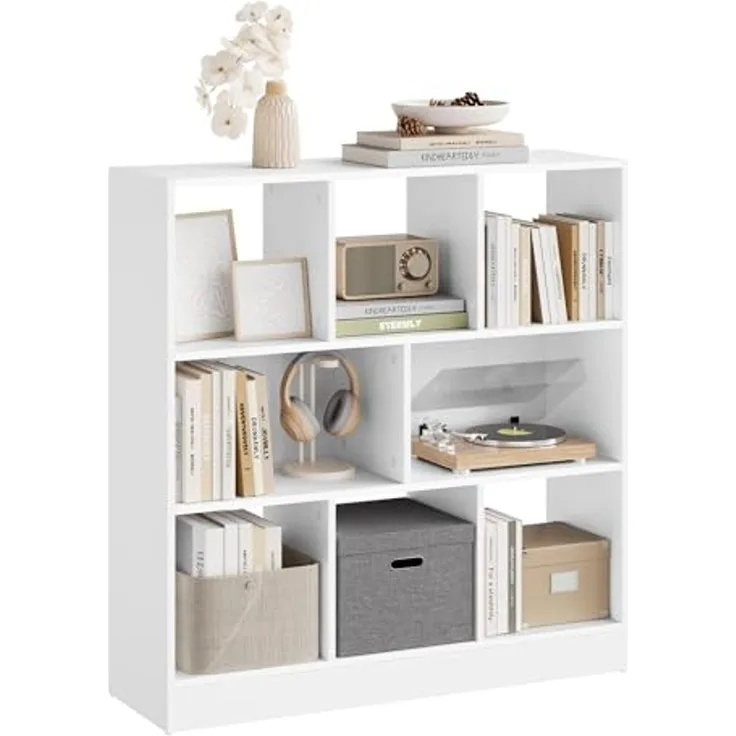 Bücherregal Bücherschrank mit 8 Fächern Modell Kuep weiß