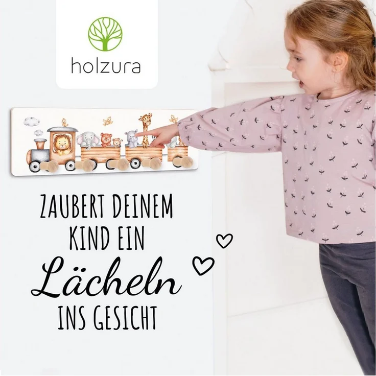 Holzura Garderobenleiste Kindergarderobe, Garderobe für Kinder