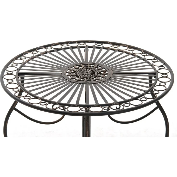 Outdoor Sitzgruppe RIZAR - Metall Bronze 42x49x91.5 cm | Gartenmöbelset 2 Personen Metall Vintage Balkonmöbel Set Bistrotisch Terrassenmöbelset – Bild 7