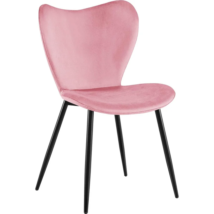 CLP Esszimmerstuhl Maika gepolstert mit Samt- oder Stoffbezug belastbar bis 150 kg,Samt rosa – Bild 1