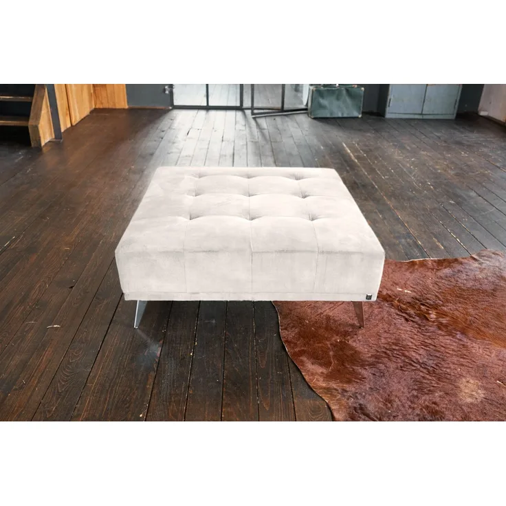KAWOLA Hocker WIOLO velvet cremeweiß 42 x 110 x 110 cm
