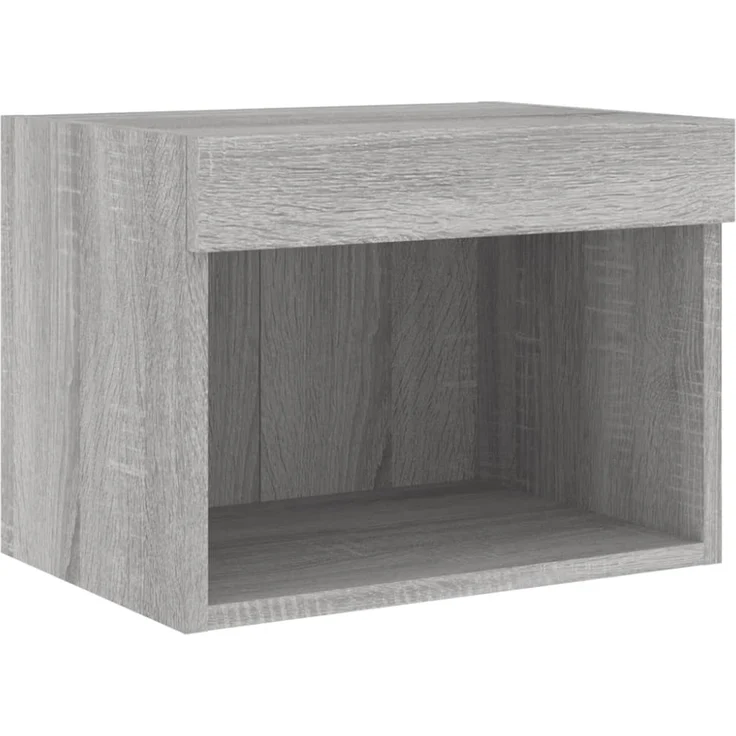vidaXL 5-tlg. Wohnwand mit LED-Beleuchtung Grau Sonoma Holzwerkstoff 3216609 – Bild 4