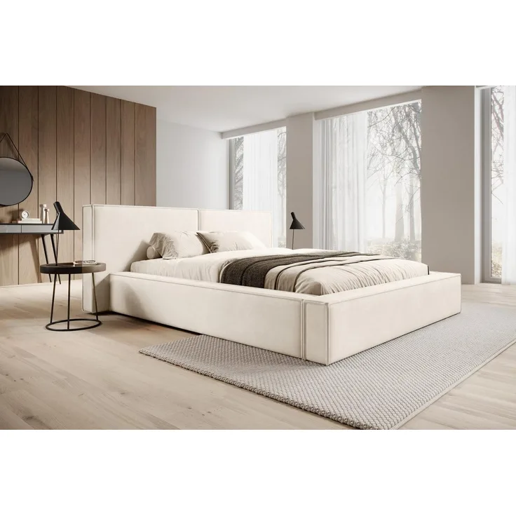 Compleo Polsterbett mit Bettkasten und Lattenrost, gepolstertes Kopfteil HEVE (Kostenlose Lieferung! TOP ANGEBOT), DesignerBett, Viele Varianten zur Auswahl–wählen Sie Größe und Farbe!