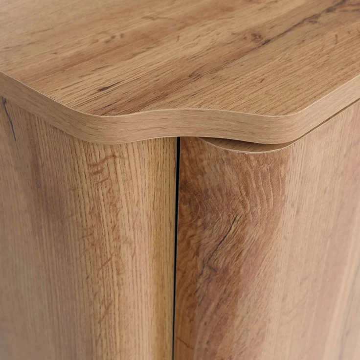 Kommode HWC-P42, Sideboard Schrank Anrichte, 4 Schubladen Staufächer 2 Türen, MDF 92 x 120 x 40 cm ~ Wotan-Eiche-Optik – Bild 5
