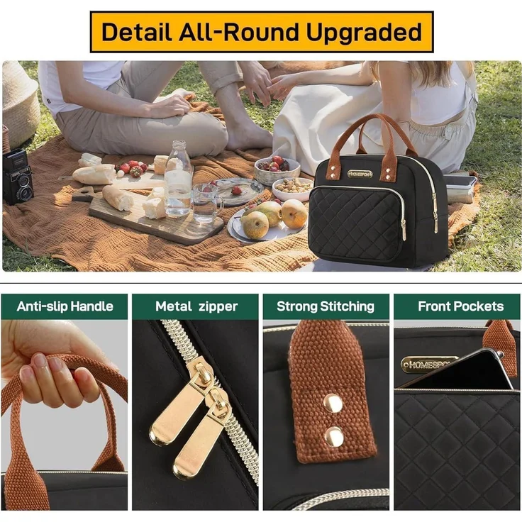 Isolierte Lunchtasche für Erwachsene - Gold Schwarz - Auslaufsicher – Bild 6