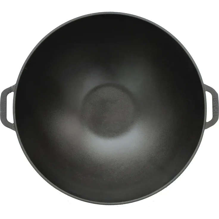 Ø36 cm Wok Gusseisen Kazan 8 L Grill-Deckelbratpfanne Asia Wokpfanne Induktion Kessel Campingtopf Kochtopf für alle Herdarten geeignet – Bild 3