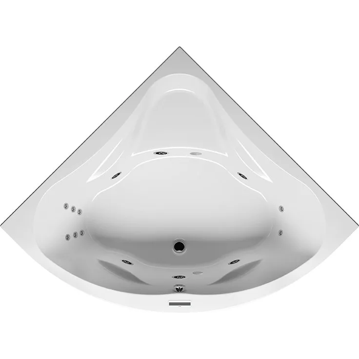 RIHO Neo Eck-Badewanne, Version rechts, mit Joy-System, Einbau, 2-Sitzer, weiß, B07, Ausführung: 150 x 150 x 49 cm, Nutzinhalt: 285 Liter - B077011005