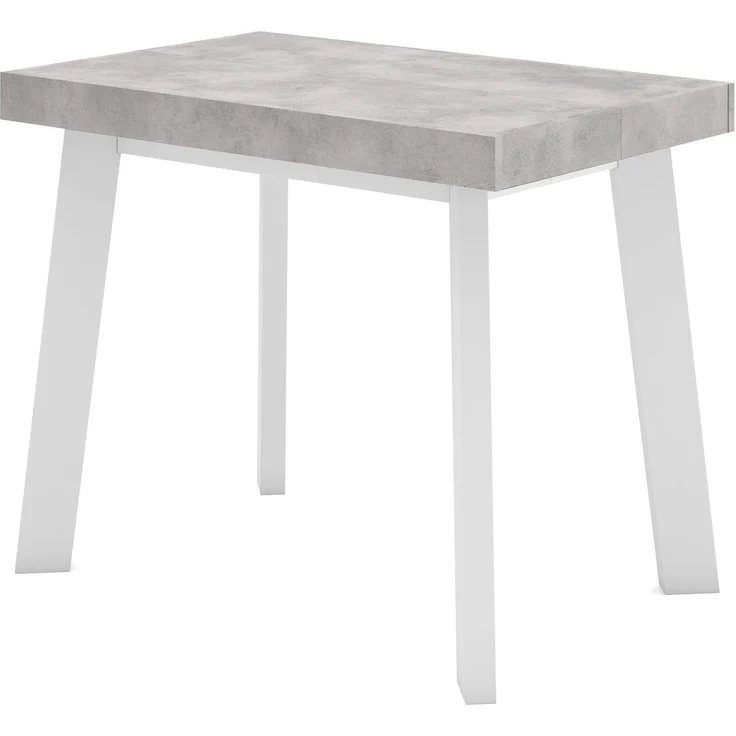 Skraut Home | Ausziehbarertisch | Multifunktionaler ausziehbarer | 260 | Für 12 Gäste | Hölzerne Beine | Moderner Stil | Mattweiß und Zement – Bild 6