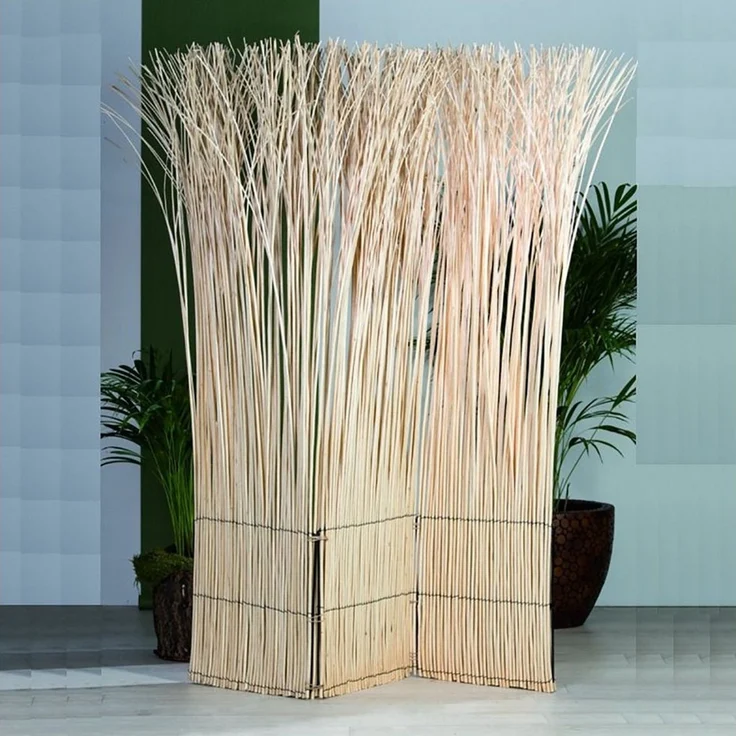 DESIGN DELIGHTS RAUMTEILER Nature |165x120 cm(HxB), geblichen | Wohlfühl Paravent aus Weidenzweigen, Raumtrenner, 3teilige Trennwand/Sichtschutz aus Weidenholz – Bild 1