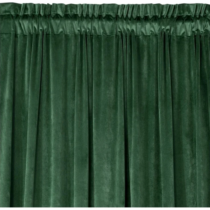 Samtvorhang Velours Vorhänge zum Wohnzimmer Prachtvoll Elegant dunkelgrün 140x270 cm Kräuselband – Bild 3
