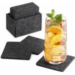 Loco Bird Getränkeuntersetzer 10er Set inkl. Box eckig aus Filz, Zubehör für Getränke, Tassen, Bar, Glas, Design Glasuntersetzer, Premium Tischuntersetzer Filzuntersetzer