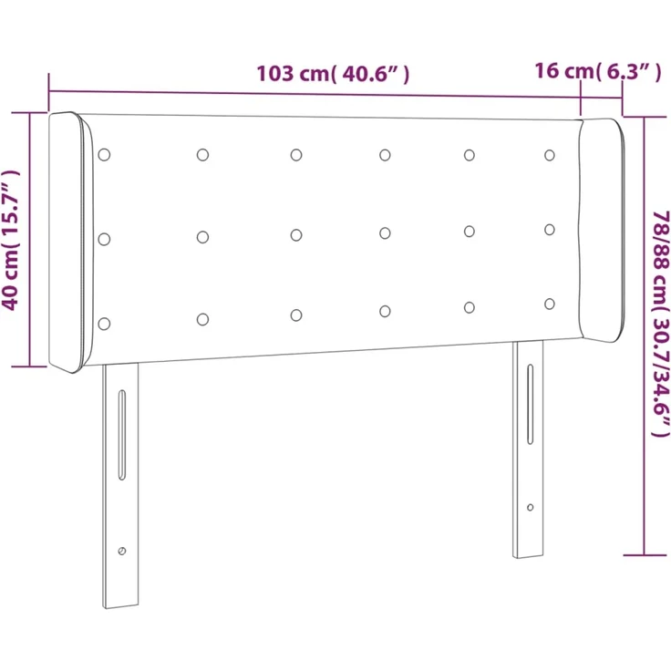 vidaXL Kopfteil mit Ohren Rosa 103x16x78/88 cm Samt 3119249 – Bild 9