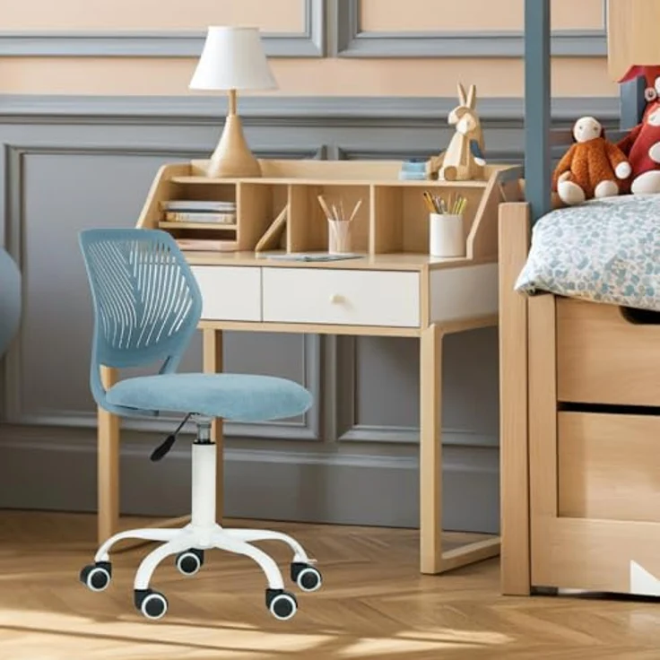 FurnitureR Bunte Schreibtischstuhl, Modernes verstellbares Design Computer Sitz, Swivel Armless Stuhl, Kinderzimmer, Home Office Task Chair – Bild 3