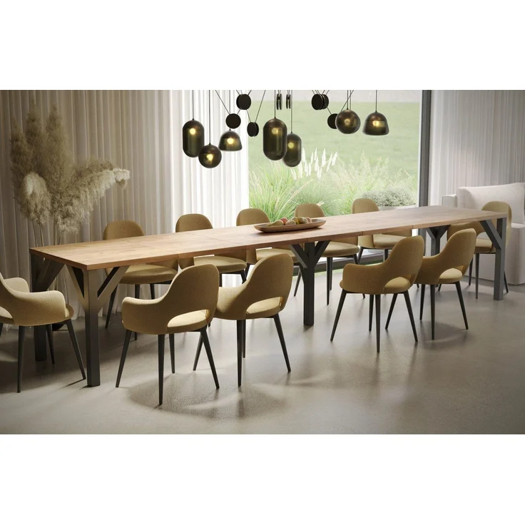 Endo-Moebel Kulissen-Esstisch XXL Dunaj 130-405cm ausziehbar erweiterbar extra groß 4m lang, für 10-12 Personen, breit, riesiger Designtisch, Funktionstisch modern – Bild 1