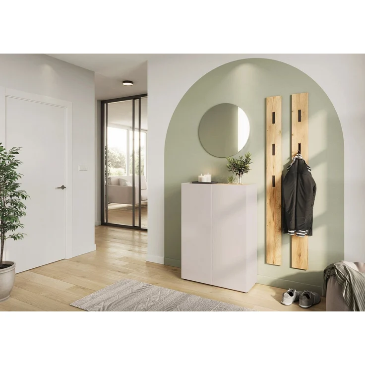 Germania Schuhschrank 1590-605 GW-Alviano, in Kaschmir/Navarra-Eiche-Nb, mit Platz für bis zu 12 Paar Schuhe, 74 x 105 x 33 cm (BxHxT) – Bild 1