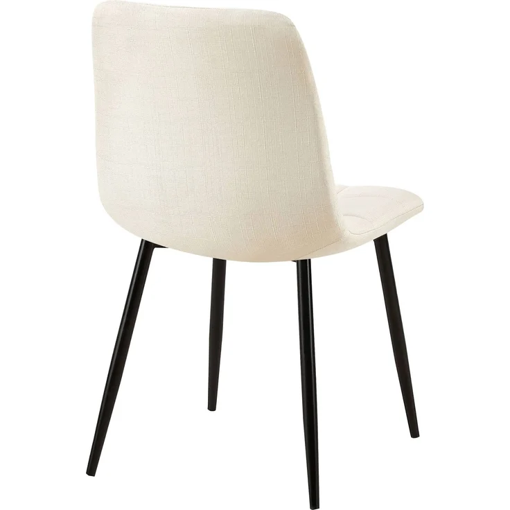 CLP 4er Set Esszimmerstuhl Tilde gepolstert mit Rückenlehne bis 150 kg belastbar - Farbe:creme;Material:Stoff – Bild 5