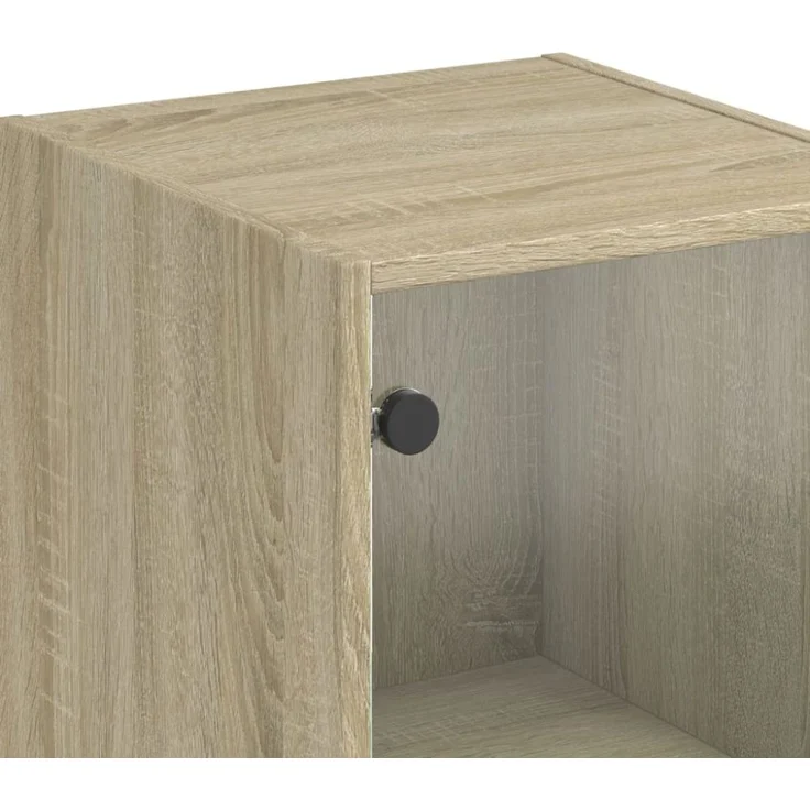 vidaXL Highboard mit Glastüren Sonoma-Eiche 35x37x142 cm 836436 – Bild 8