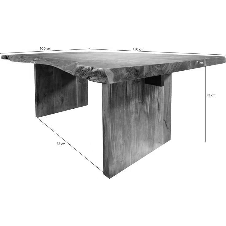 Baumtisch Akazie 150x100x78 walnuss lackiert FREEFORM #112 – Bild 5