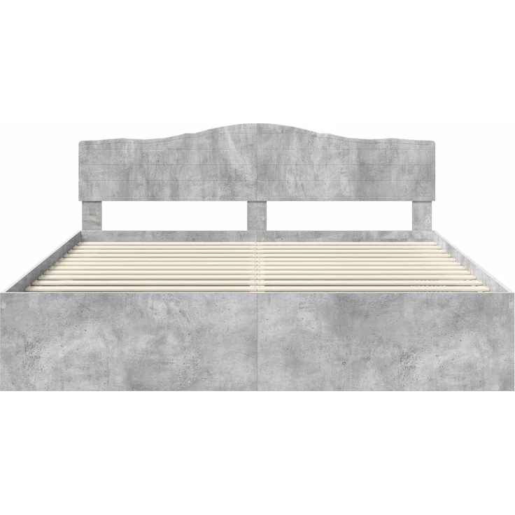 vidaXL Bettrahmen mit Kopfteil Beton 200 x 200 cm Massives Kiefernholz 3412856 – Bild 6