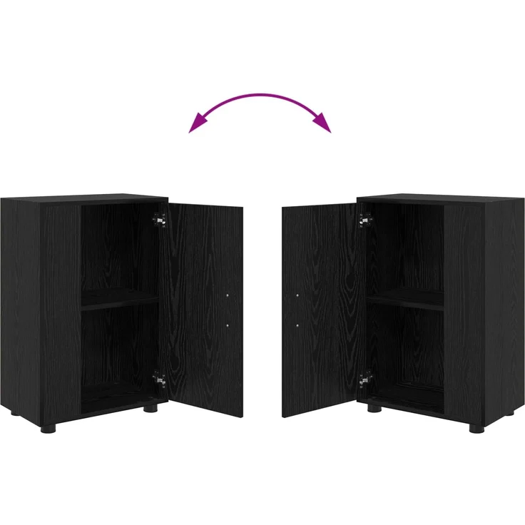 vidaXL TV-Schrankset 140 x 40 x 33 cm Schwarz Eichen-Optik 3397897 – Bild 12
