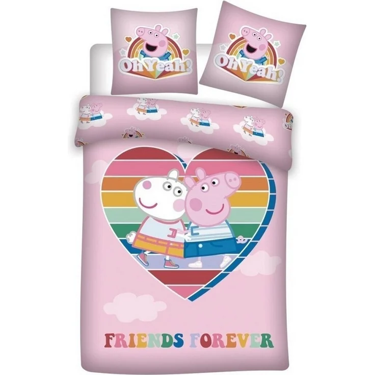 Peppa Pig Bettwäsche Peppa Wutz Kinder Bettwäsche Mikrofaser 2tlg Set, Mcrofaser, 2 teilig, Deckenbezug 135-140x200 cm Kissenbezug: 63X63 cm – Bild 1